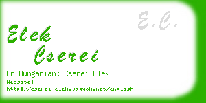 elek cserei business card